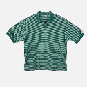 Augusta MASTERS Classic Green Stripe 2-Ply Mercerized Cotton‎ Golf Polo Size XL